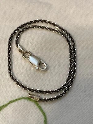 OXIDIZED STERLING DIAMOND CUT ROPE CHAIN BRACELET 7.75" - Image 1 of 4
