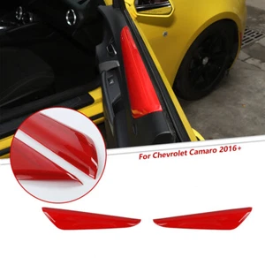 2x Cubierta de embellecedor de panel de puerta interior roja para accesorios Chevrolet Camaro 2016-2022 - Imagen 1 de 8