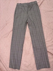 Rafaella Stretch Plaid Ankle Pants Womens 4 Warm Taupe Comfy Career $89 NEW - Picture 1 of 7