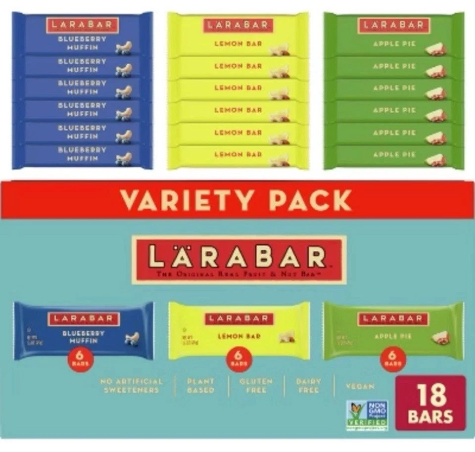 LÄRABAR Variety Pack Blueberry Muffin Lemon Bar Apple Pie Fruit & Nut Bars