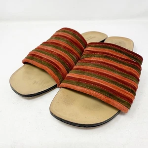 Rag & Bone CAMERON Red Stripe Suede Slide Sandals Women's Size 37.5 EUR / 6.5 US - Picture 1 of 8