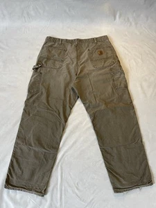 VTG Carhartt B195 LBR Canvas Double Knee Mens Size 36x32 - Picture 1 of 13