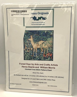2007 Orenco Originals Counted Cross Stitch Pattern Forest Deer by Dearle, Morris - Image 1 of 4