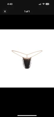 SKIMS FAUX HAIR MICRO STRING THONG - Sienna Black Curly - S- New In Hand - Image 1 of 3