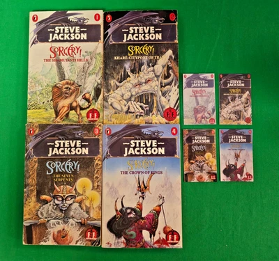Sorcery! **COMPLETE BLACK DRAGON SET 1-4** Fighting Fantasy Steve Jackson Puffin - Image 1 of 4
