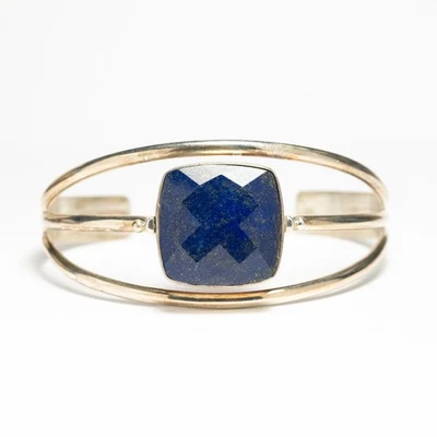 Bracelete Jay King DRT centro rotativo quartzo rosa/azul lápis pedra 31,7 g - Imagem 1 de 4