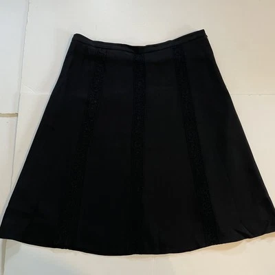 Valentino Roma Womens Black Crochet Lace Panel A Line Skirt Size 44 UK 10 - Image 1 of 4