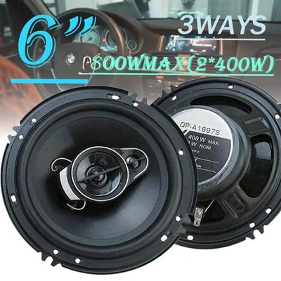 Pair of 6 Inch 3-Way 4-Ohm Coaxial Car Audio Speakers – 400 Watts Max Power - Image 1 of 4