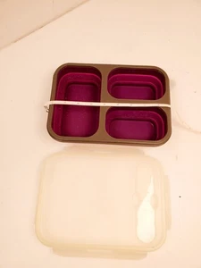 Bento Box Lunch Box Eco One 3 Sezioni Pieghevole senza Forchetta e Cucchiaio - Foto 1 di 7