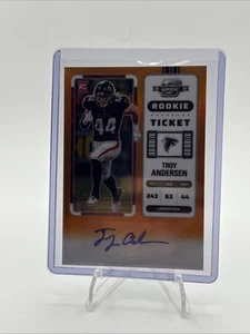 TROY ANDERSEN 2022 PANINI CONTENDERS OPTIC ORANGE #202 ROOKIE TICKET RC AUTO /50 - Picture 1 of 2
