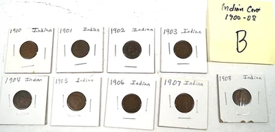 LOT (9) Indian Head Pennies One Cent 1900-1908 Coin Flip Collector Reseller B131 - Image 1 of 4