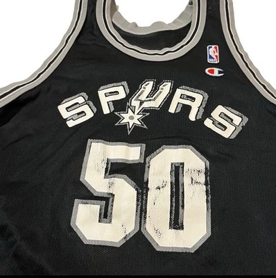 Champion David Robinson Jersey San Antonio Spurs Men’s 44 Black Vintage 90s - Image 1 of 4