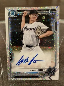 2021 Bowman Chrome Kyle Hurt 1st Bowman Auto Speckle #/299 Dodgers #CPA-KHU - Picture 1 of 2