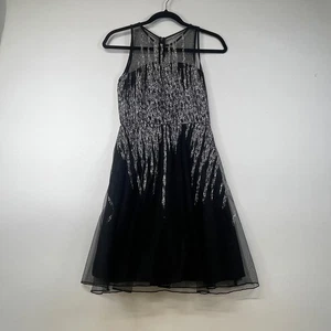 Emily West Girls Black Silver Sequin Tulle Party Dress Size 16 - Picture 1 of 8