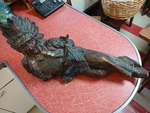 Vintage Chalkware Ohio Indian Tobacco Store Display Werbung - Bild 1 von 5