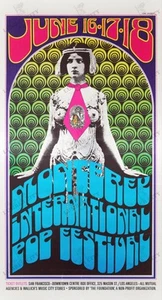 Impresión artística de póster reproducción del Festival Internacional Pop de Monterey 1967 - Imagen 1 de 5