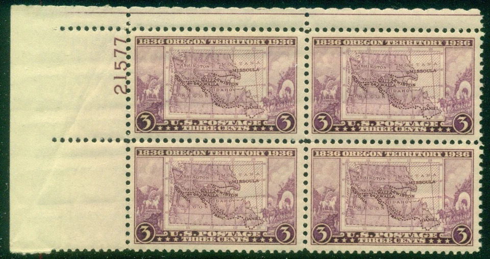 SCOTT # 783 PLATE BLOCK, OREGON TERRITORY, MINT, OG, NH, GREAT PRICE! - Image 1 of 1