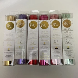 6 Rolls Lot: Heidi Swapp Minc Reactive Foil 6.25" Gold, Red, Pink, Purple, Mint - Picture 1 of 8