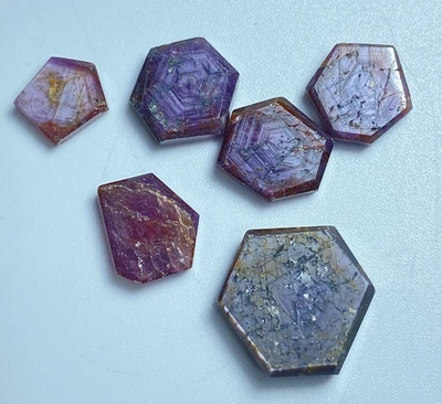 39ct Natural Ruby Hexagon | Natural Corundum | Loose Gems for Jewelry - 6p Lot - Image 1 of 4