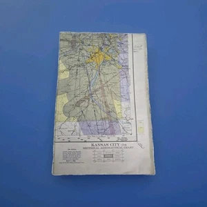 1950er Luftfahrtkarte Karte Kansas City Topeka West St Louis Abt 24"x45" - Bild 1 von 6