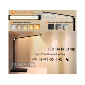 Premium LED Table Lamp With USB Charging Port Wireless Charging Pad - Picture 1 of 10