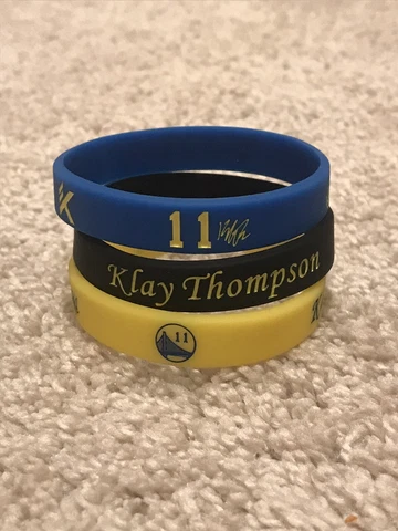 Klay Thompson Golden State Warriors #11 NBA Silicone Bracelet Lot (3) Cover