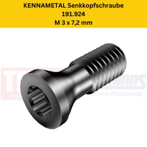 3 x KENNAMETAL 191.924 M3 x 7,2 mm tornillo de cabeza bajada sistema de perforación HTS - Imagen 1 de 1