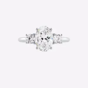 1.90 Ct IGI Lab Grown Oval Cut Diamond Platinum PT950 Engagement Ring - Picture 1 of 11
