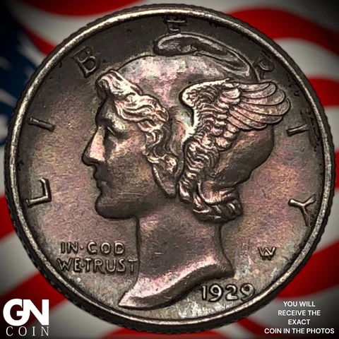 1929 P FSB Mercury Dime  Q7177 Cover