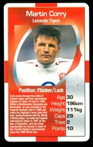 1 x info Card 2003 England Rugby Martin Corry # Leicester Tigers R030