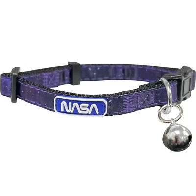 Pets First NASA Cat Collar with Ringing Bell Pendant Satin Collar with NASA Logo - Image 1 of 2
