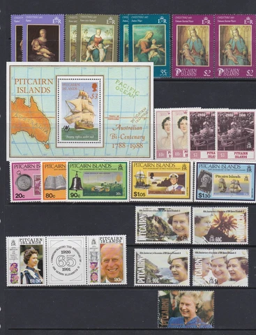 Pitcairn Islands - British collection Lot of MNH Postage Stamps Cover