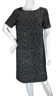 The Limited Dress Womens Small Tall Black and White Paisley Print Short Sleeve - Image 1 of 4