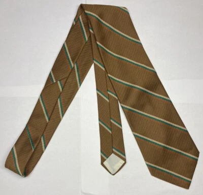 Corbata ancha vintage años 70 para hombre marrón/naranja/verde a rayas, Sears, 55” Foto 1 de 2
