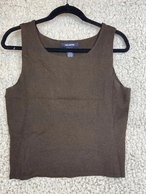 The Limited brown sleeveless round neck light sweater tight knit women's size L - Image 1 of 4