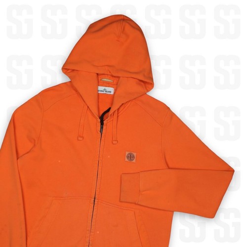 Stone Island Compass Felpa con Cappuccio e Zip Taglia Large Arancione