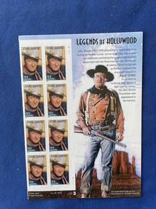 SCOTT. 3876 MINT N. H.   JOHN WAYNE  PLATE BLOCK STRIP OF  8 - Picture 1 of 3