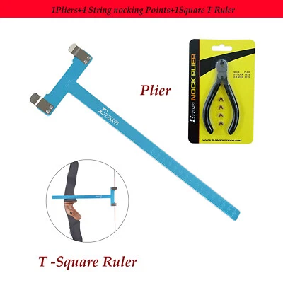  Compound Bow D Loop Plier to Tighten Draw Loop End T Bow Square Ruler Tool - Image 1 of 4