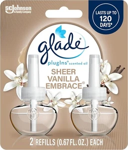 (CONFEZIONE DA DUE)Glade PlugIns Olio Profumato Deodorante Ricarica Trasparente Vaniglia Abbraccio - Foto 1 di 2
