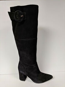 Naturalizer Harlowe Black Suede Knee High Boots Womens 5