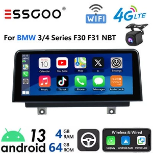 10" Car Stereo CarPlay Android13 Screen GPS 4G For BMW 3 Series F30 F31 NBT +CAM - Picture 1 of 17