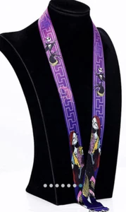 Nightmare Before Christmas Jack & Sally Schlüsselband Ausweis Abzeichen Schlüsselhalter lila NEU - Bild 1 von 2