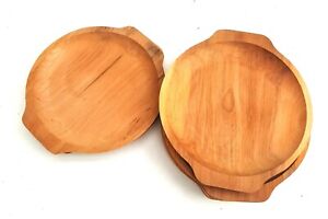 Wooden plate 9,5" long medieval serving plate beech wood medium size one piece