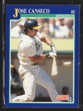1991 Score #1 Jose Canseco Excellent