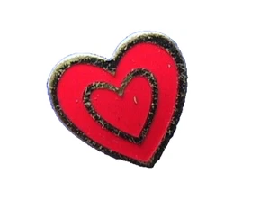 RARE Hallmark PIN Valentines Vintage HEART Cloisonne Holiday Hat Tie TAC Brooch - Picture 1 of 3