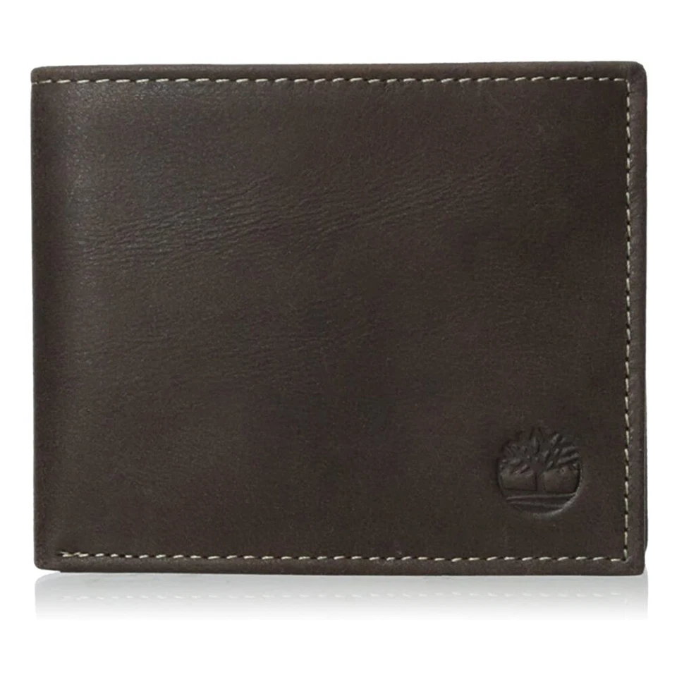 Timberland Men's Cloudy Brown Genuine Leather Passcase Wallet