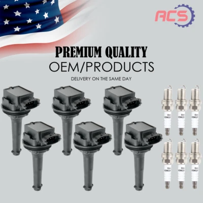 New 6 Ignition Coil+6 Spark Plug for 1999-2006 Volvo C70 S70 XC70 XC90 S60 UF341 - Image 1 of 4