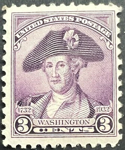 Scott#: 708-Washington Bicentennial Issue 3¢ 1932 BPE single stamp MVLHOG Lot 2 - Picture 1 of 2