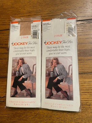 2 pares de medias hasta la rodilla transparentes y cómodas Jockey para ella 4 pares TAUPE y blanco Foto 1 de 4
