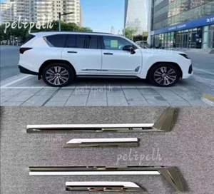 ABS White + Chrome For Lexus LX 600 2022-2023 Body Door Side Molding Cover Trim - Picture 1 of 10